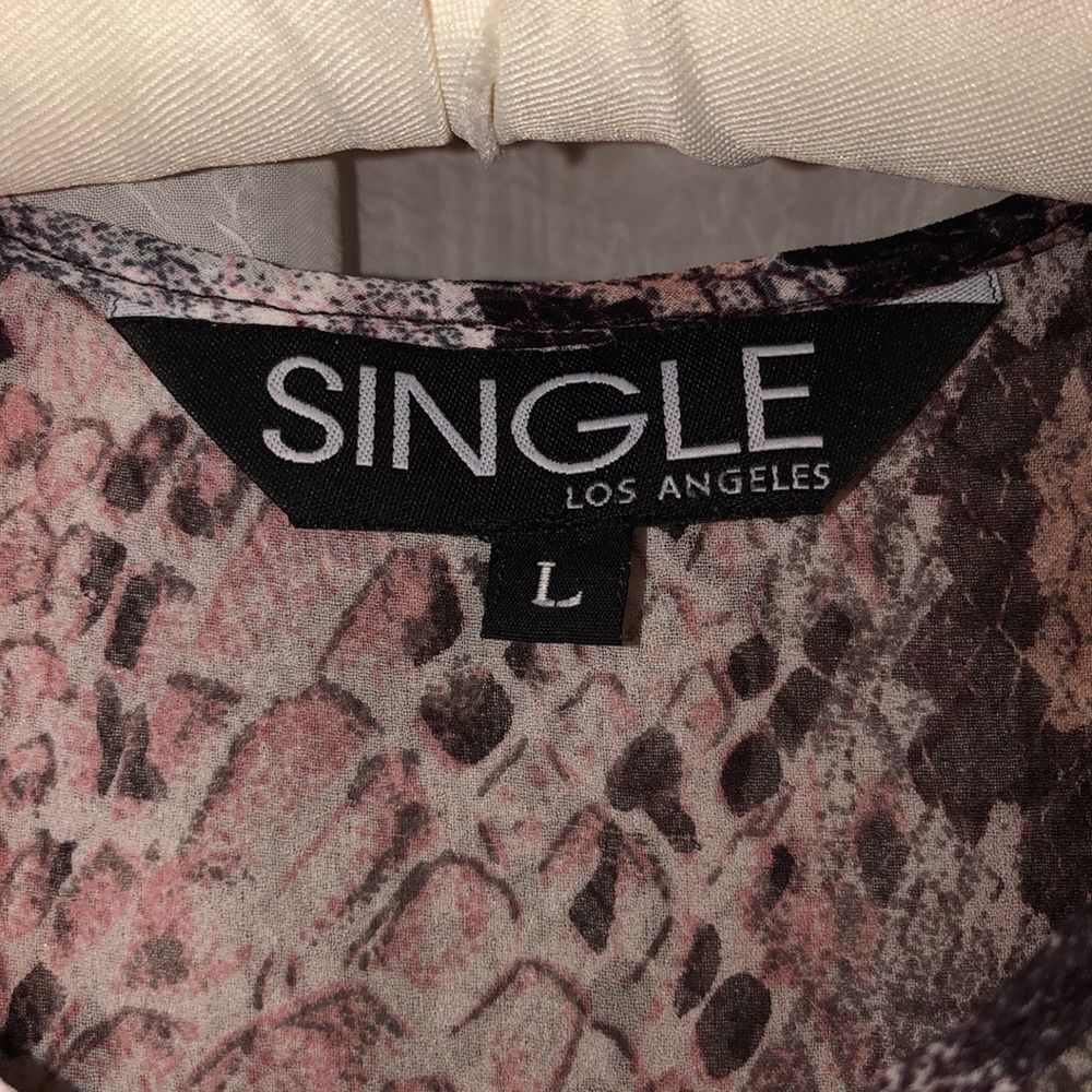 Single La L Python Snake Print Ivory Blush Pink B… - image 5